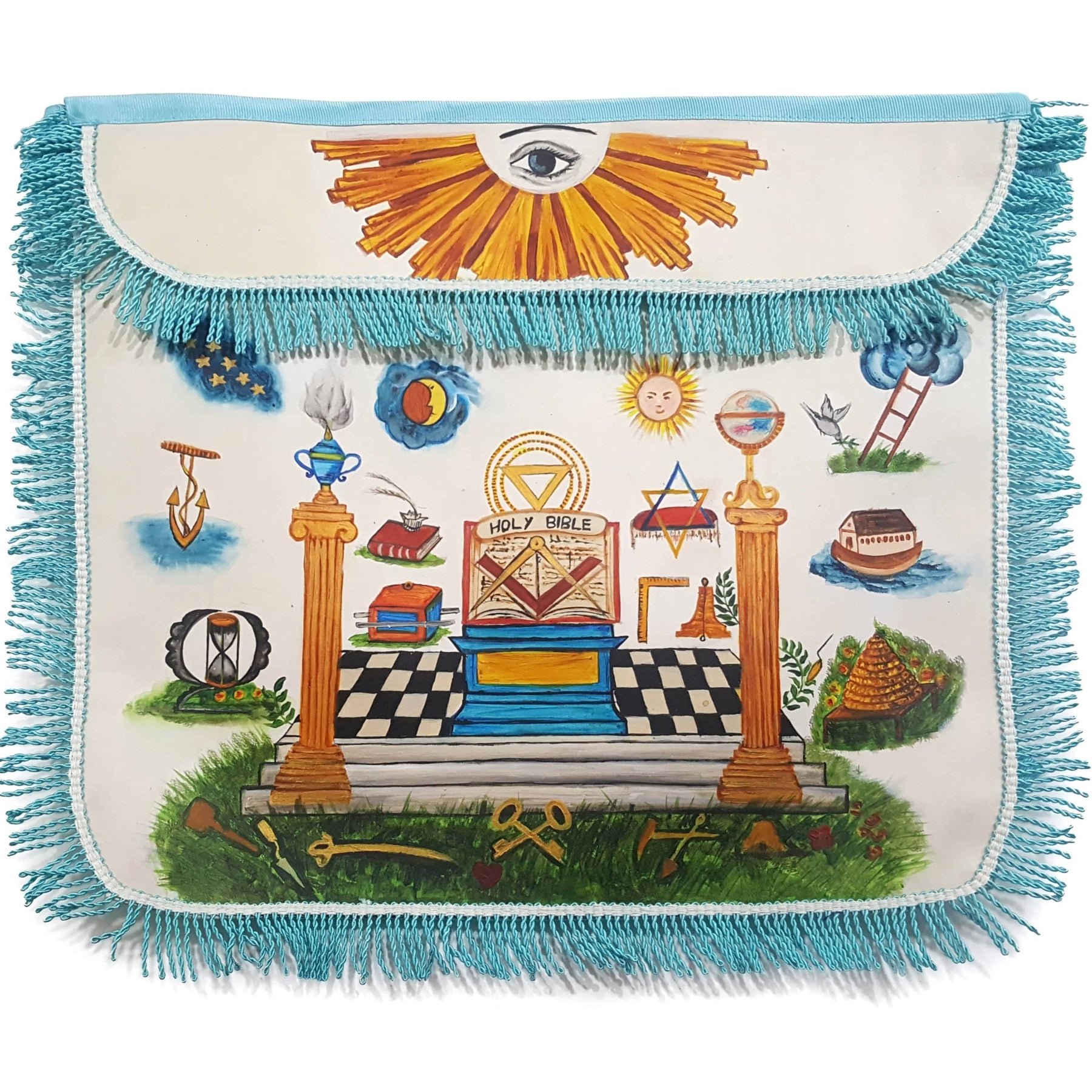 Hand-Painted Apron - Colorful 18th Century Inspired