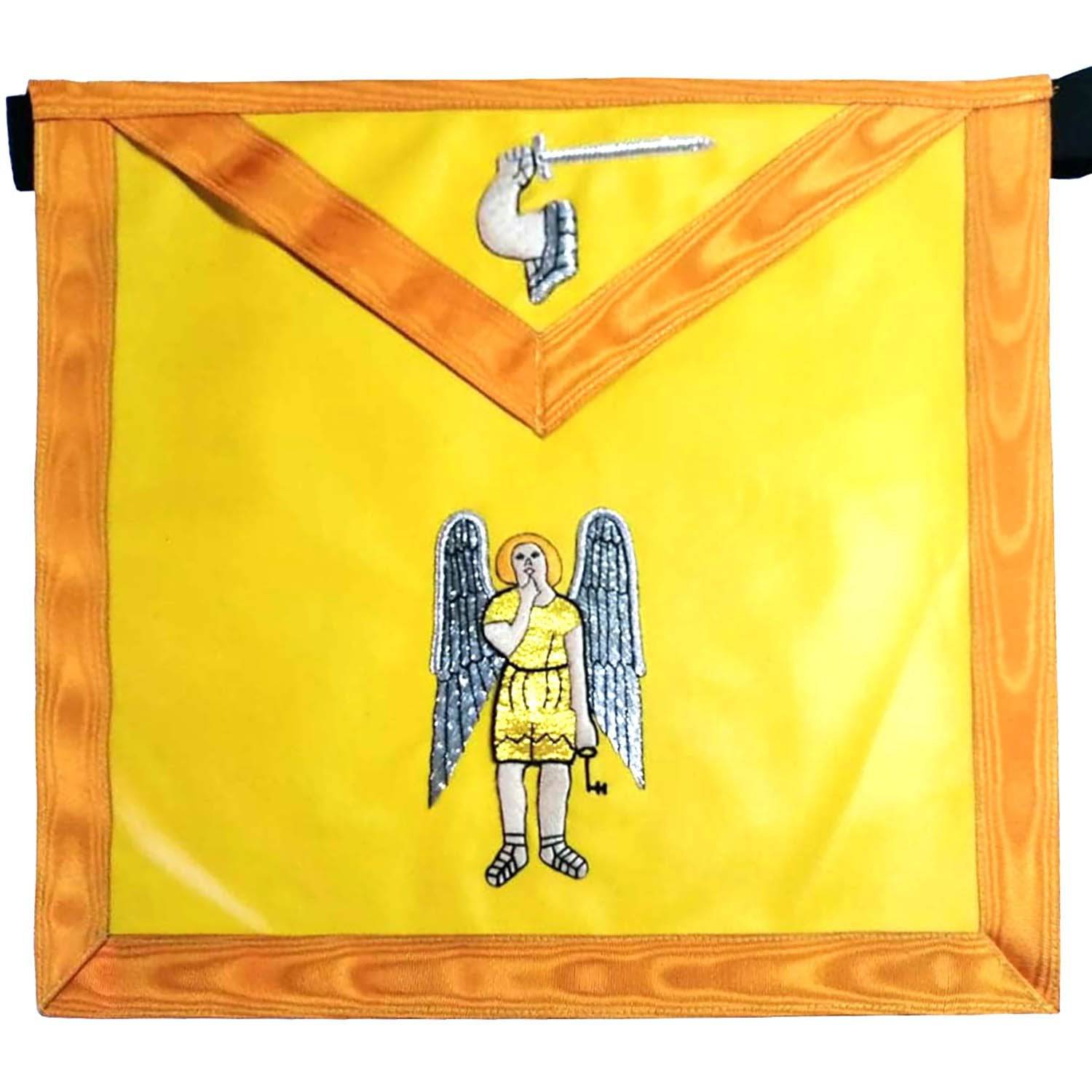 21st Degree Scottish Rite Apron - All Yellow with Gold Moire - Bricks Masons