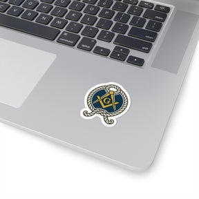 Master Mason Blue Lodge Sticker Decal - Kiss-Cut The Cable Tow S & C - Bricks Masons