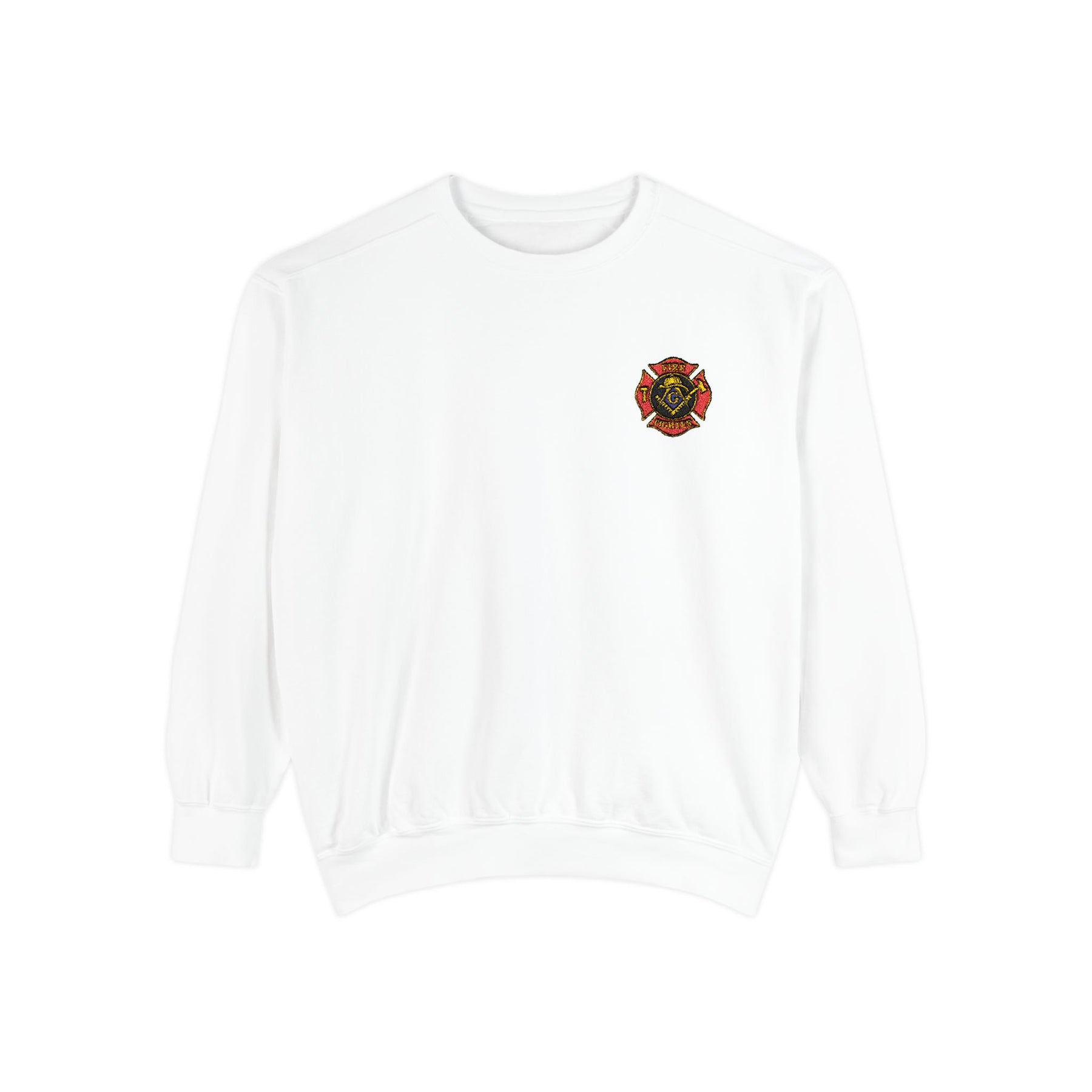 Master Mason Blue Lodge Sweatshirt - Embroidered Emblem Fire Fighter - Bricks Masons