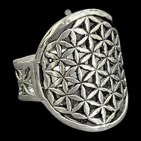 Flower of Life Ring in Silver Kabbalah Art 227 - Bricks Masons