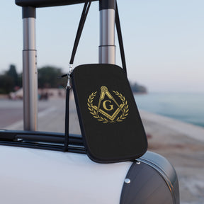 Master Mason Blue Lodge Passport Wallet - Square & Compass G with Wreath - Bricks Masons