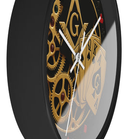 Master Mason Blue Lodge Clock - S&C G with Deck of Cards & Gear - Bricks Masons