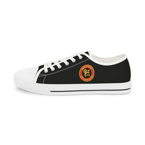 Heroines of Jericho Sneaker - Low Top Sneaker Black & White Colorful Emblem - Bricks Masons
