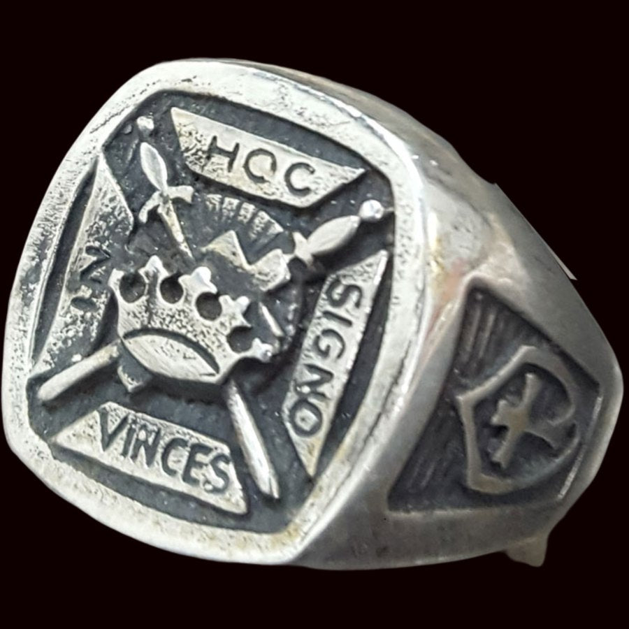 Templar Ring In hoc signo vinces In Silver 1.6 cm 9 g Art 287 - Bricks Masons