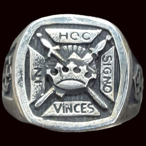 Templar Ring In hoc signo vinces In Silver 1.6 cm 9 g Art 287 - Bricks Masons