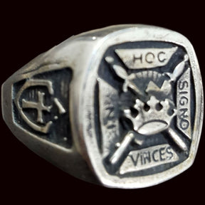 Templar Ring In hoc signo vinces In Silver 1.6 cm 9 g Art 287 - Bricks Masons
