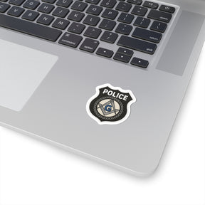Master Mason Blue Lodge Sticker Decal - Kiss-Cut Police Badge - Bricks Masons