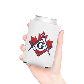 Master Mason Blue Lodge Canada Jurisdiction Can Cooler - Maple Leaf Canada Mason - Bricks Masons