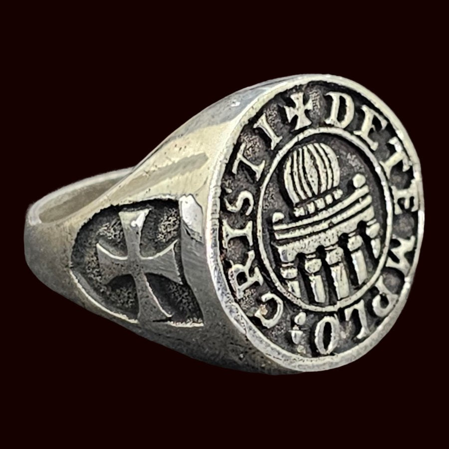 Knights Templar Ring, Templar Christ of the Temple, Silver, 1.8 cm, 10 g, Art. 305 - Bricks Masons
