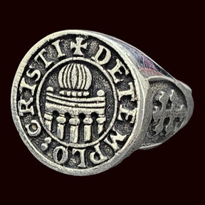 Knights Templar Ring, Templar Christ of the Temple, Silver, 1.8 cm, 10 g, Art. 305 - Bricks Masons