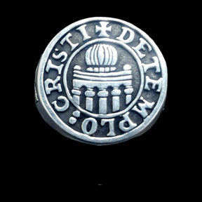 Knights Templar Ring, Templar Christ of the Temple, Silver, 1.8 cm, 10 g, Art. 305 - Bricks Masons