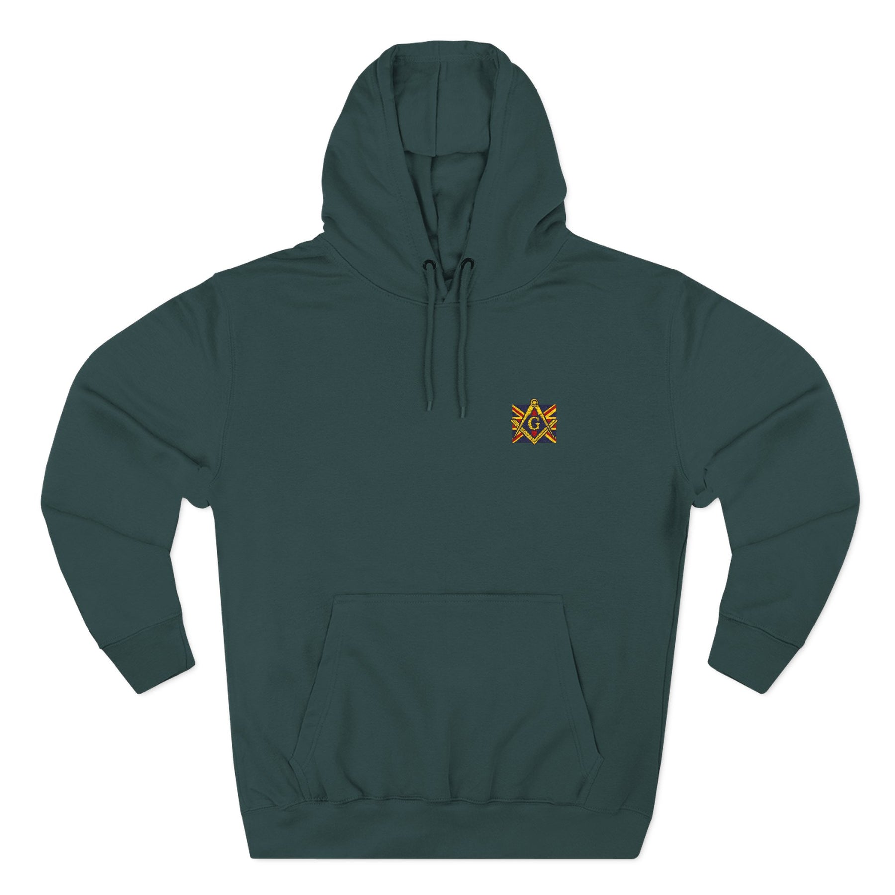 Master Mason Blue Lodge Hoodie - Three-Panel Fleece Signature Chest Stitch - Bricks Masons
