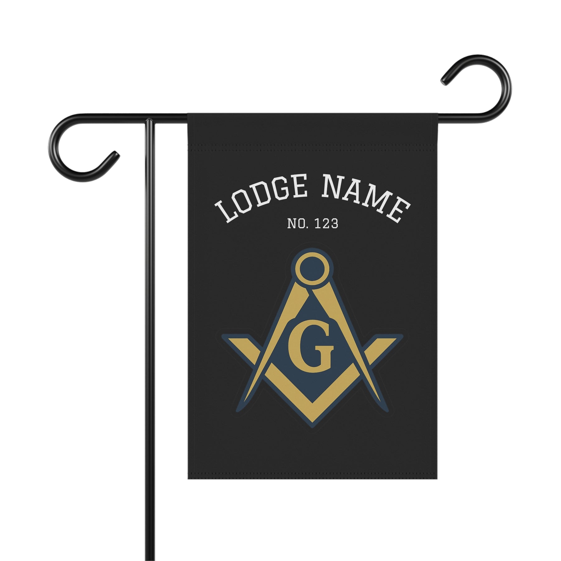 Master Mason Blue Lodge Yard Flag - Square & Compass G With Personalization - Bricks Masons