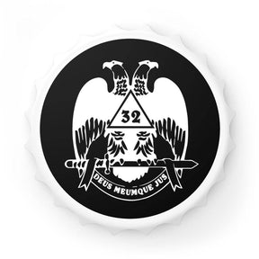 32nd Degree Scottish Rite Bottle Opener - Wings Down Black & White - Bricks Masons