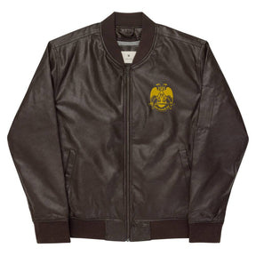 32nd Degree Scottish Rite Jacket - Wings Down Leather Golden Embroidery - Bricks Masons