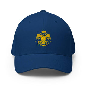 33rd Degree Scottish Rite Baseball Cap - Wings Down Golden Embroidery - Bricks Masons