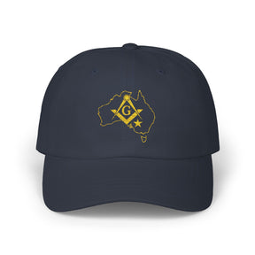 Master Mason Blue Lodge Australia Jurisdiction Baseball Cap - Australia Map Square & Compass G - Bricks Masons