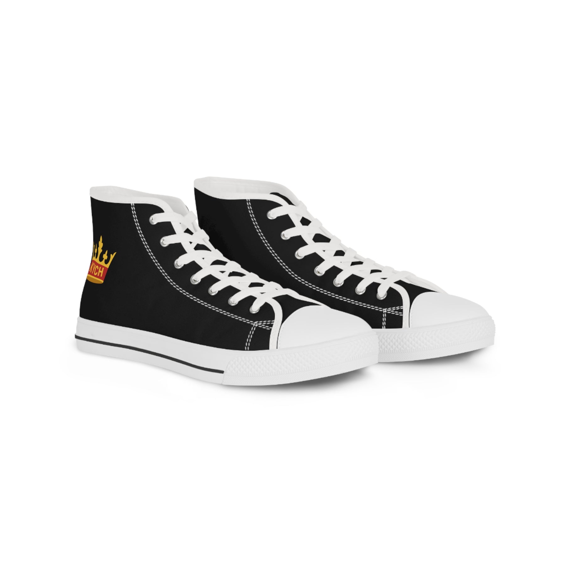 KYCH Sneaker - High Top Black & White Golden Emblem - Bricks Masons