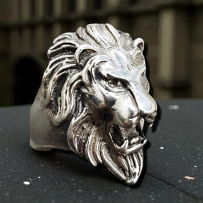 Leon Judah Rastafari Silver Ring 25 Gr 3.5 X 2 Cm Art 358 - Bricks Masons