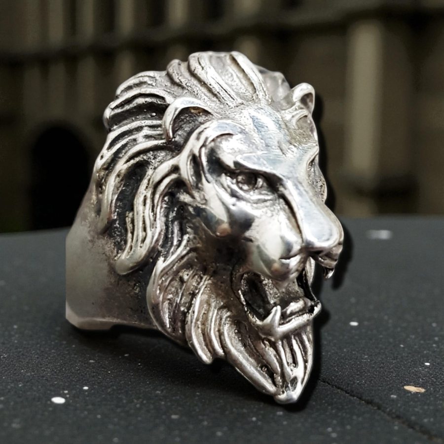 Leon Judah Rastafari Silver Ring 25 Gr 3.5 X 2 Cm Art 358 - Bricks Masons