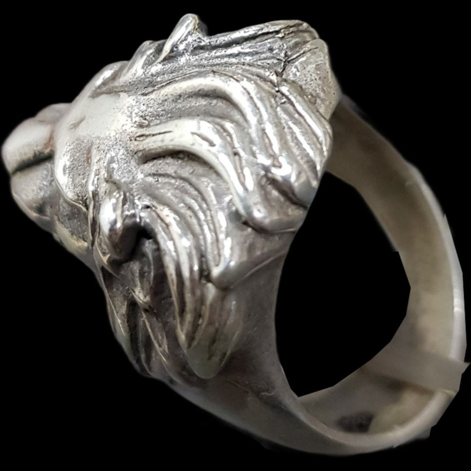 Leon Judah Rastafari Silver Ring 25 Gr 3.5 X 2 Cm Art 358 - Bricks Masons