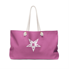 OES Travel Bag - Customizable Pink & White Spun Polyester - Bricks Masons
