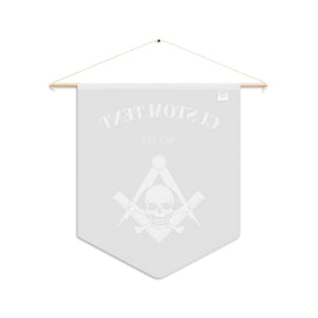 Widows Sons Pennant - Black & White Skull with Bones With Personalization - Bricks Masons