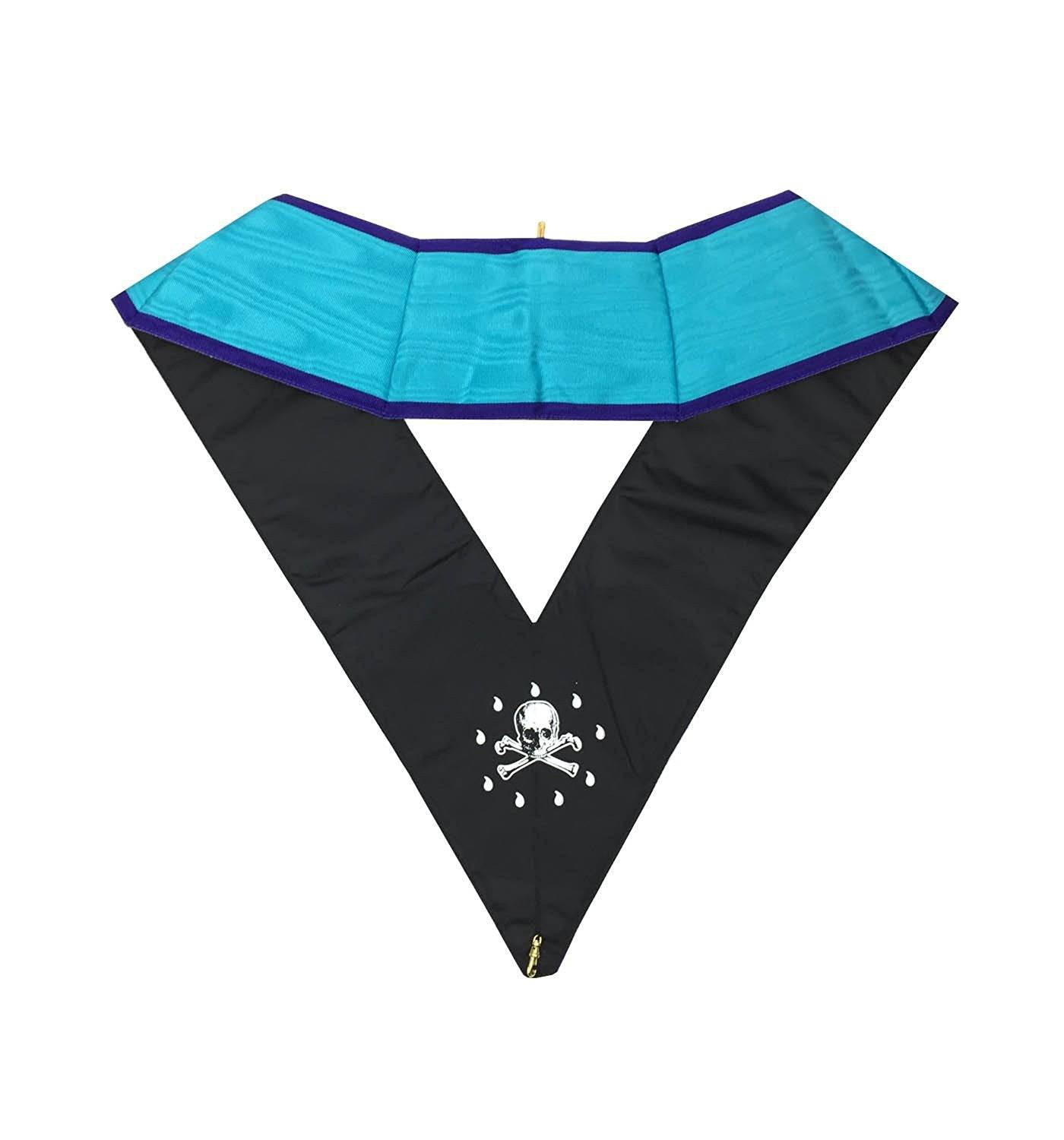 Worshipful Master Memphis Misraim French Regulation Collar - Sky Blue Moire