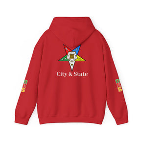 OES Hoodie - Colorful Eastern Star & Initials with Personalization - Bricks Masons