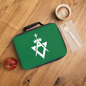 Allied Masonic Degrees Lunch Bag - Green & White Zipper Closure - Bricks Masons