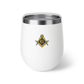 Master Mason Blue Lodge Vacuum Cup - Gold Square & Compasses G Emblem