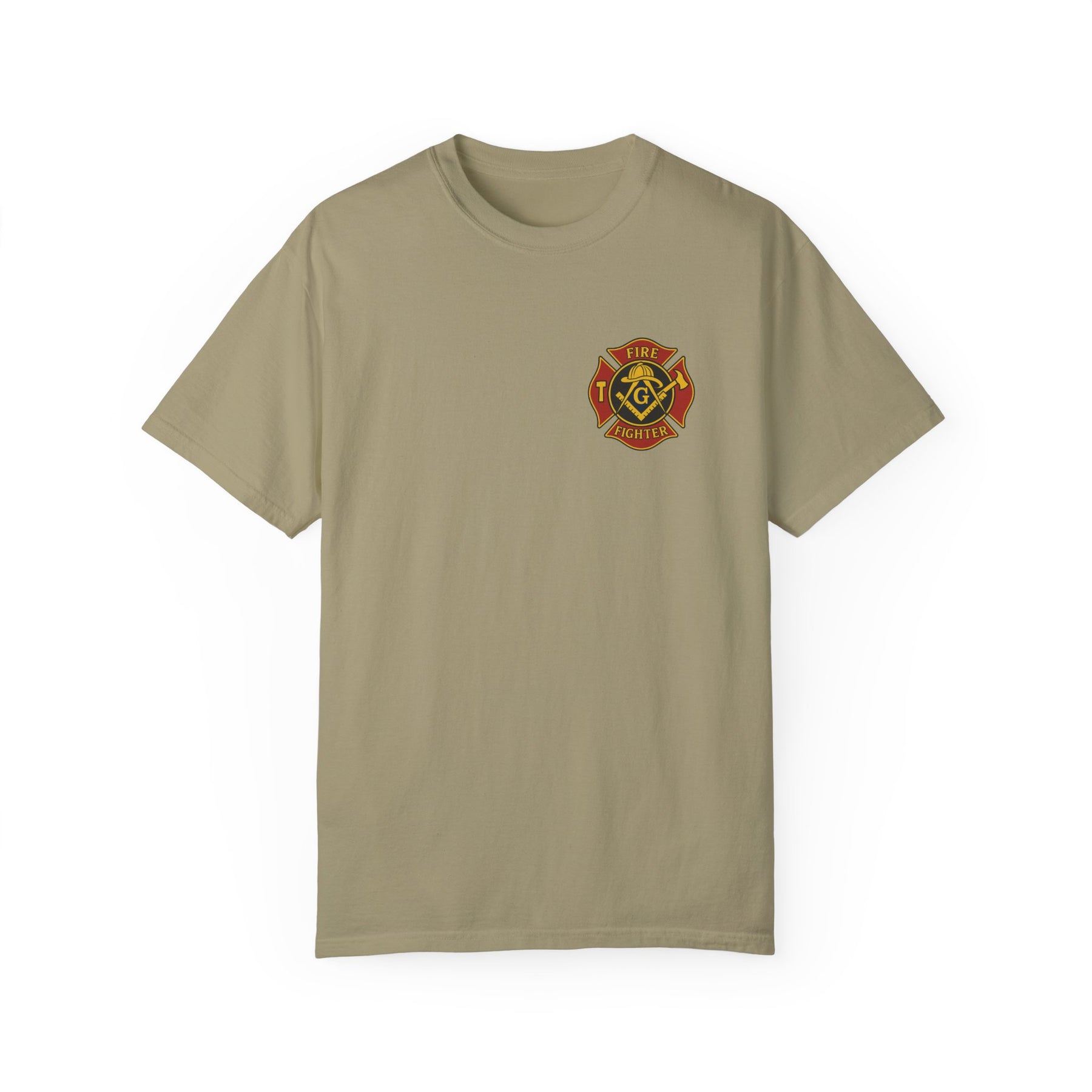 Master Mason Blue Lodge T-Shirt - Firefighter Mason Garment-Dyed Tee - Bricks Masons
