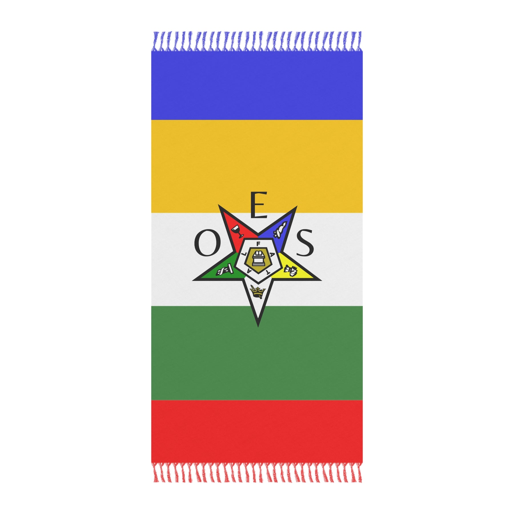 OES Towel - Beach Colorful Polyester With Knotted Tassels - Bricks Masons