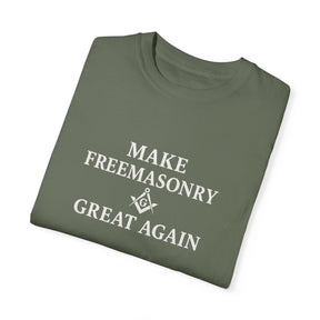 Master Mason Blue Lodge T-Shirt - Make Freemasonry Great Again Garment-Dyed Tee - Bricks Masons