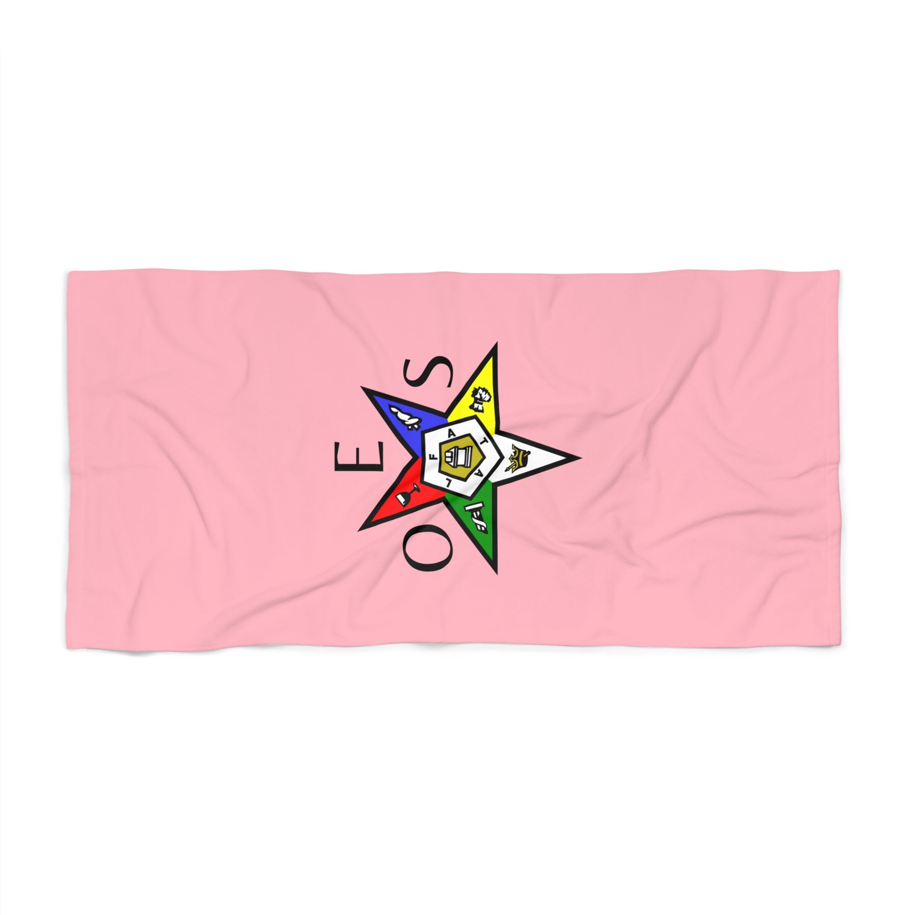 OES Towel - OES Star Pink Beach Towel - Bricks Masons