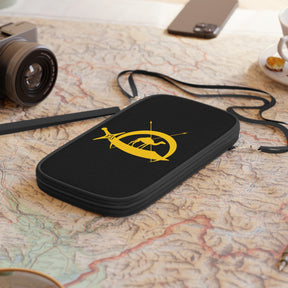 DOKO Passport Wallet - Black & Yellow With Shoulder & Wrist Strap - Bricks Masons