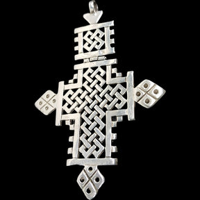 Rastafari Coptic Cross Pendant In Silver 9 X 6.5 Cm 17 Gr Art 496 - Bricks Masons