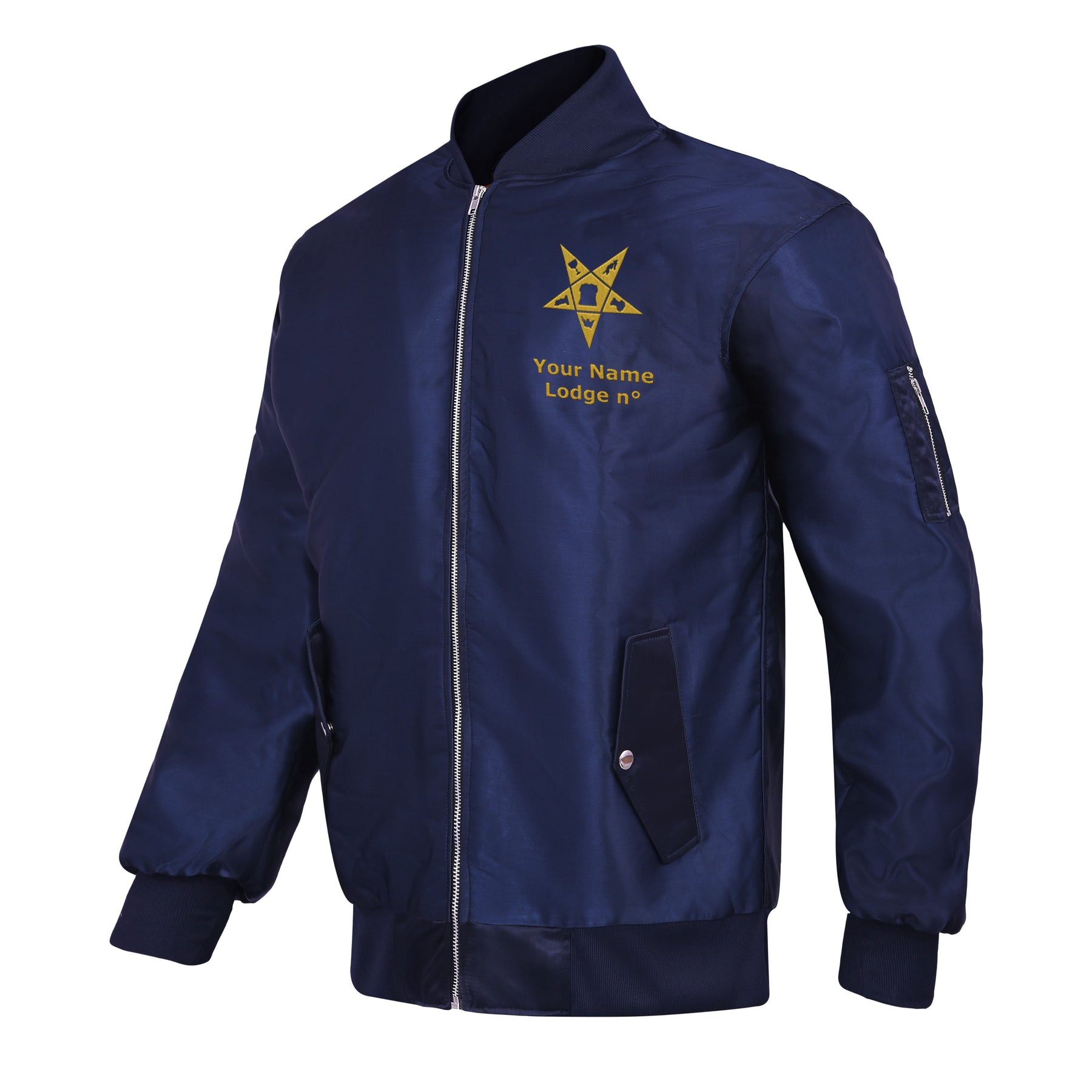 OES Jacket - Blue Color With Gold Embroidery - Bricks Masons