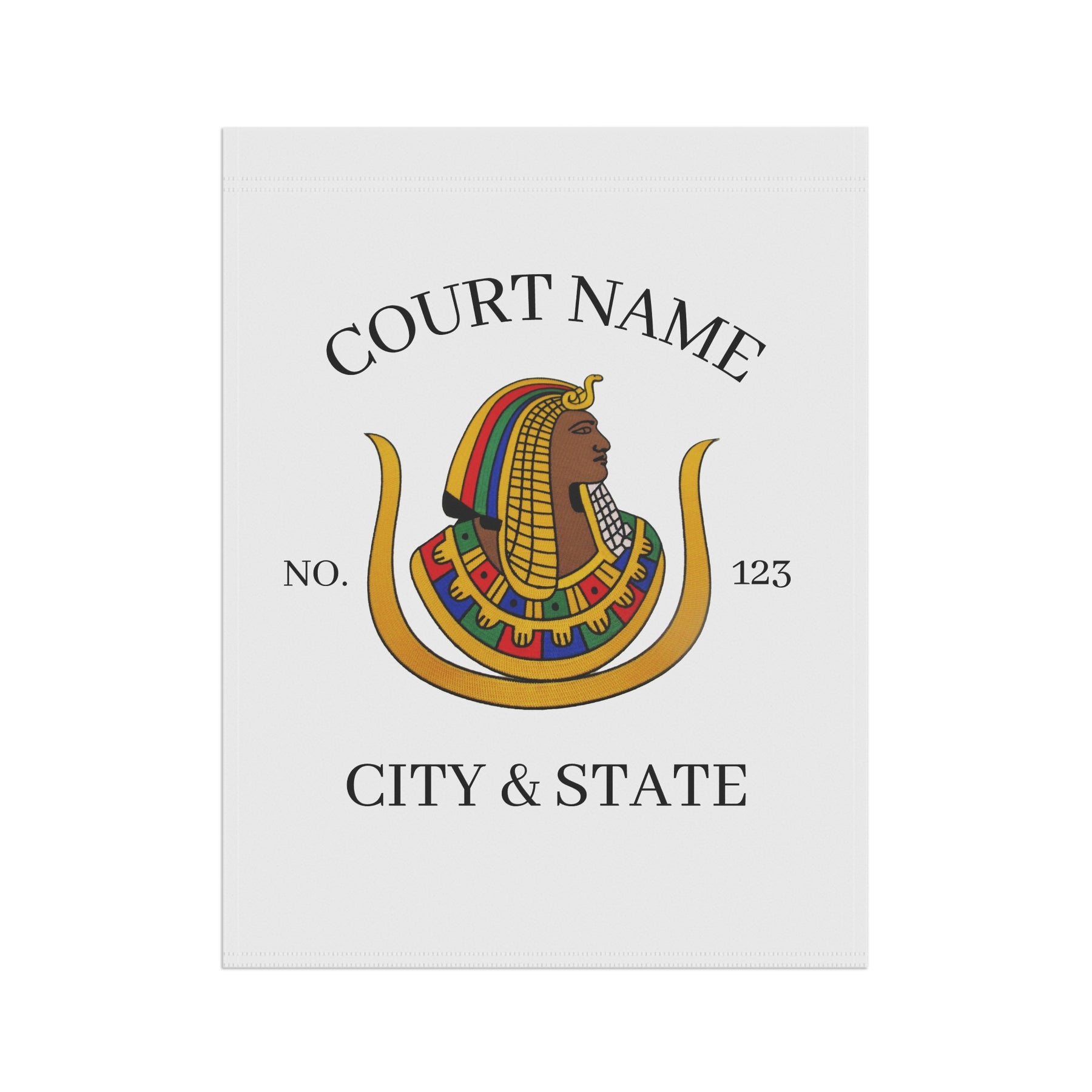 DOI Yard Flag - Personalized White Printed Poly Poplin - Bricks Masons