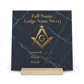 Master Mason Blue Lodge Plaque - with Stand - Bricks Masons