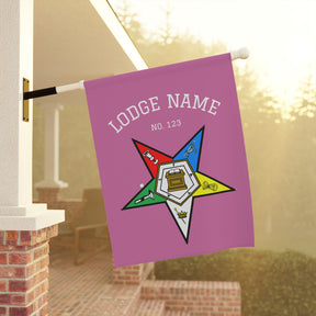 OES Yard Flag - Colorful Star With Personalization - Bricks Masons