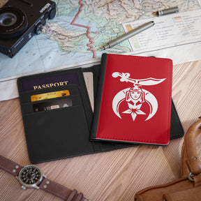 Shriners Passport Cover - Red PU Leather With Inner Compartments - Bricks Masons