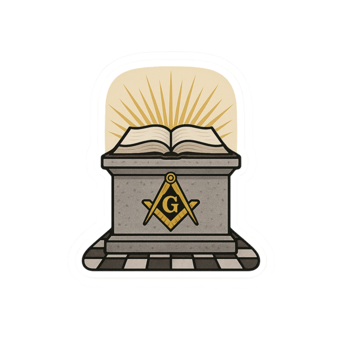 Master Mason Blue Lodge Sticker Decal - Kiss-Cut Masonic Altar - Bricks Masons
