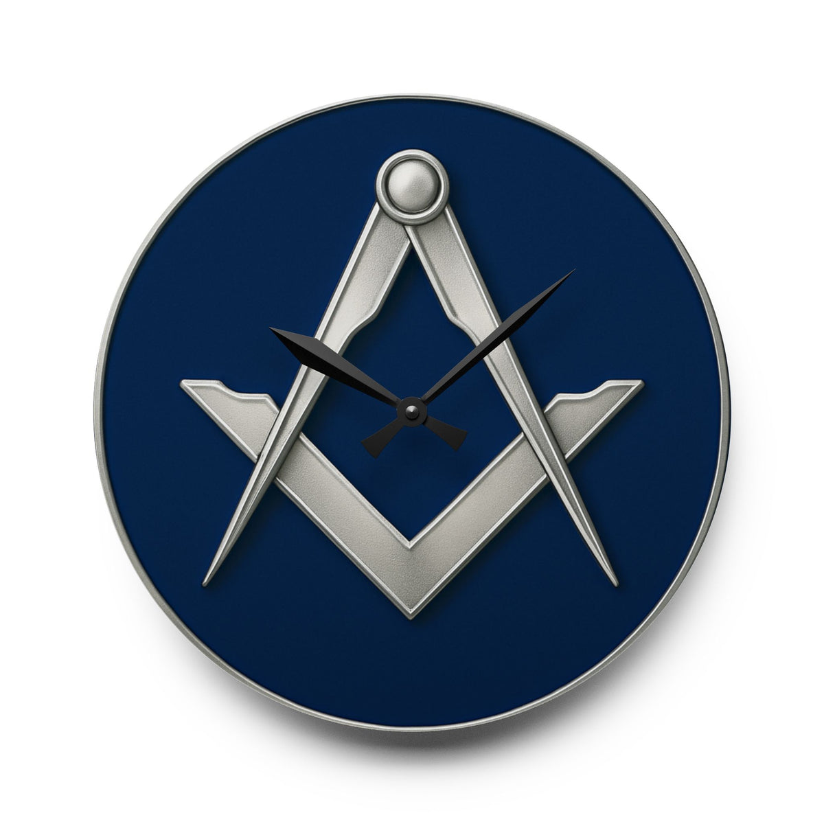 Master Mason Blue Lodge Clock - Blue & Silver Square & Compass - Bricks Masons