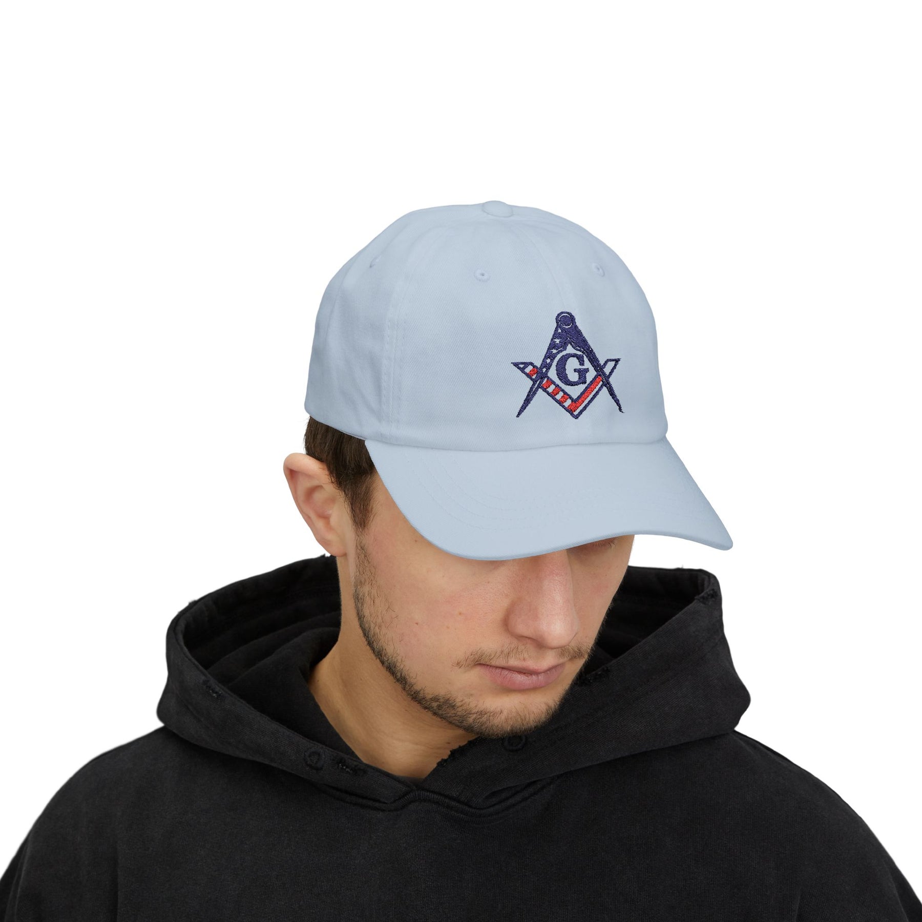 Master Mason Blue Lodge Baseball Cap - Embroidered Patriotic Masonic Dad Cap American Flag - Bricks Masons