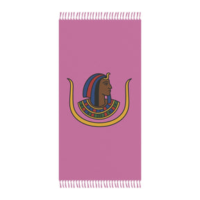DOI Towel - Pink Polyester With Knotted Tassels Lightweight - Bricks Masons