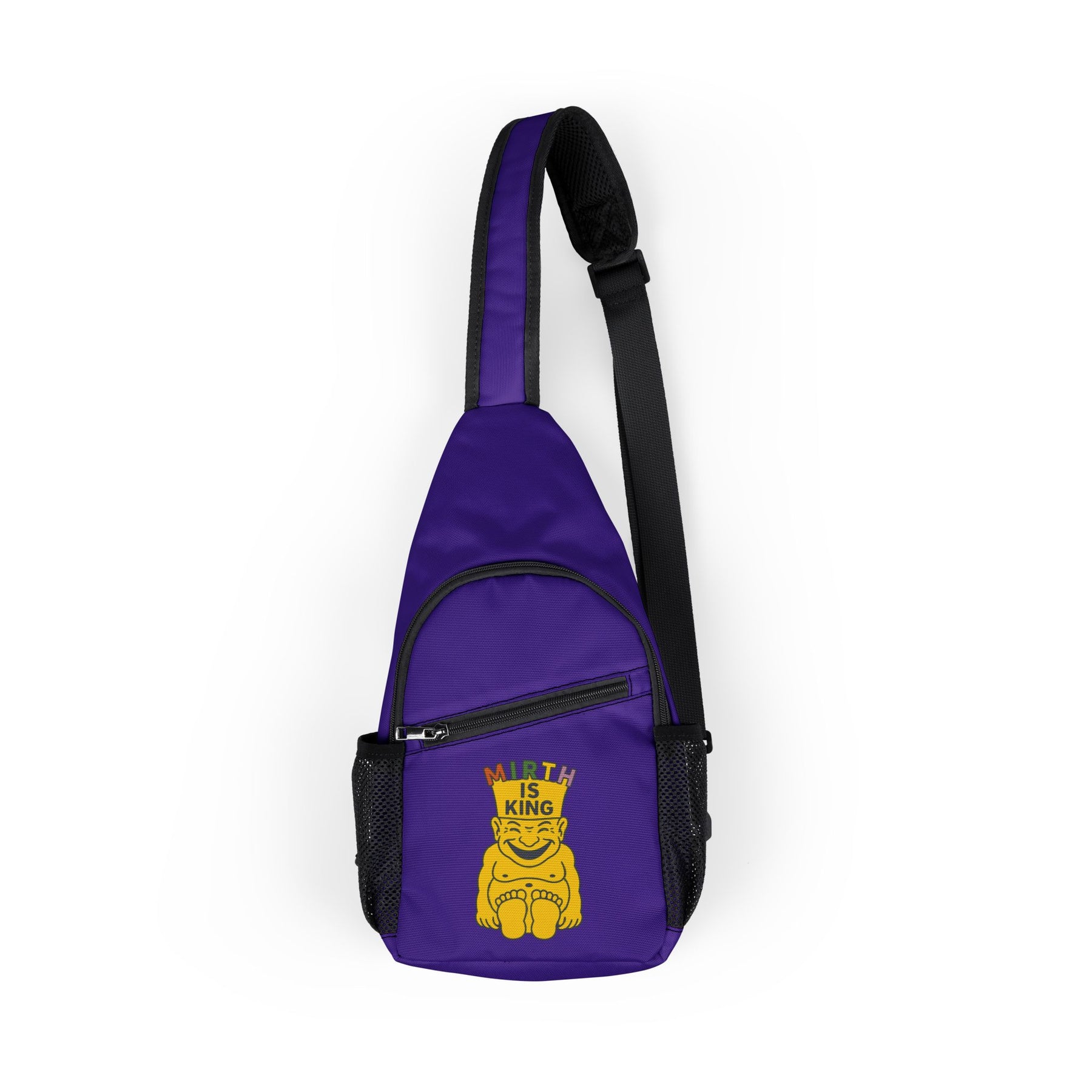 Royal Order of Jesters Crossbody Bag - Purple Nylon With Multiple Pockets - Bricks Masons