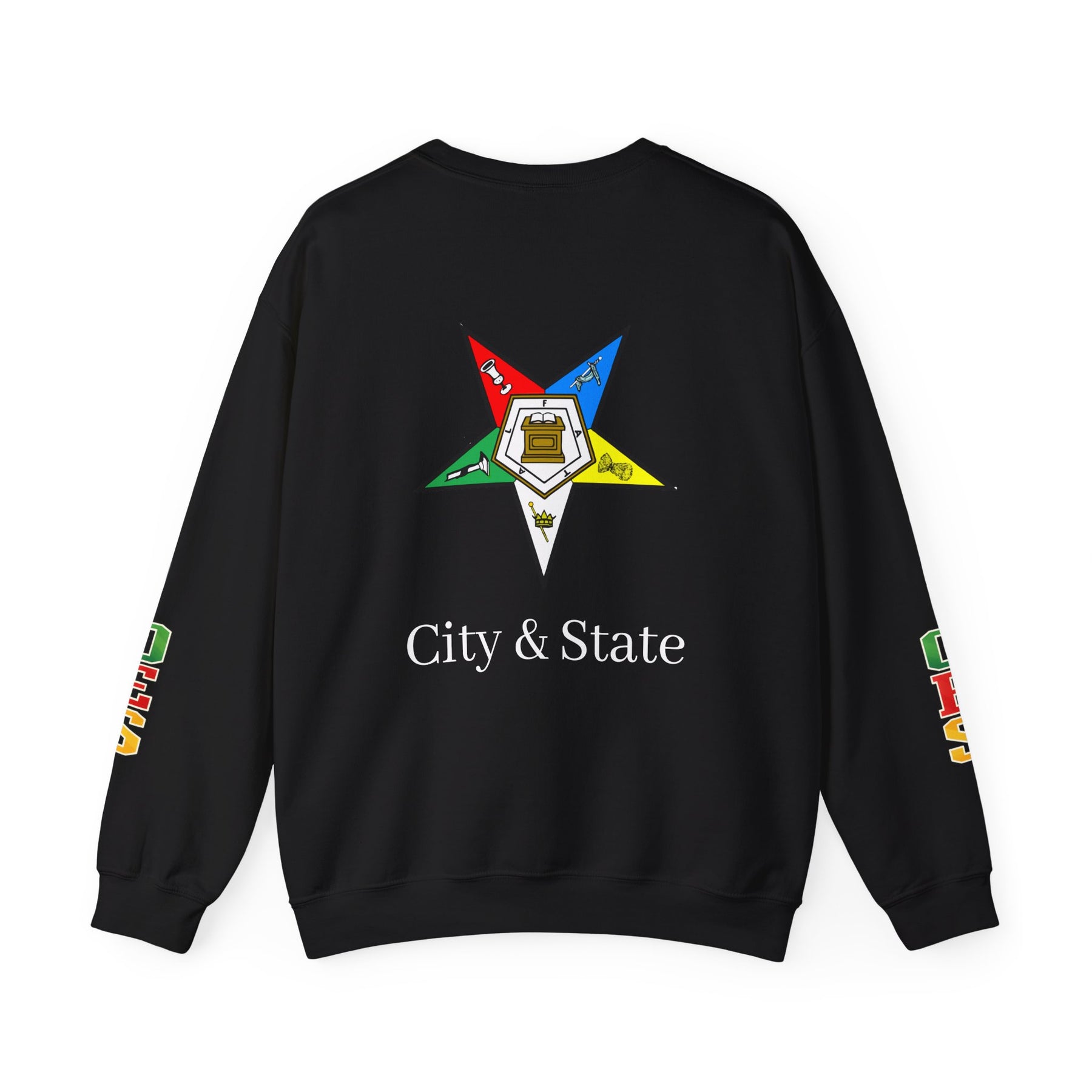 OES Sweatshirt - Colorful Eastern Star & Initials with Personalization - Bricks Masons