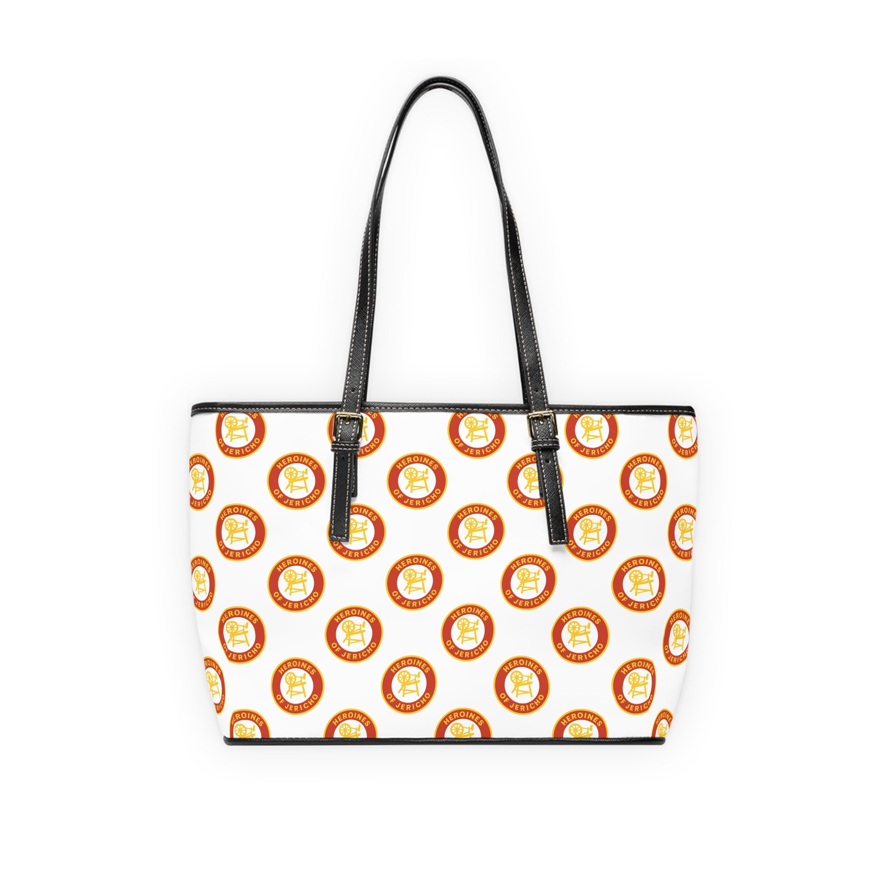 Heroines of Jericho Handbag - White PU Leather Adjustable Handles - Bricks Masons